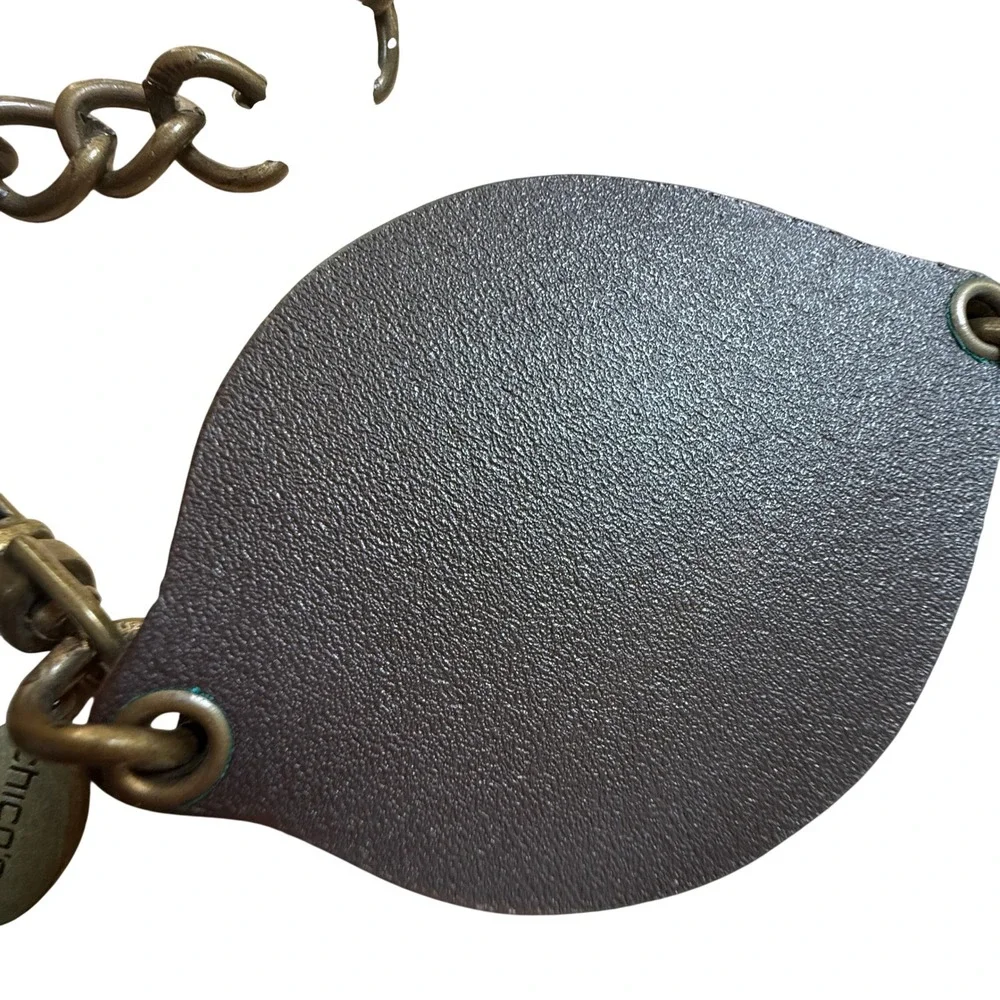 Chico's Stone Medallion Chain Belt Turquoise Purple Boho Western Statement - Picture 8 of 15